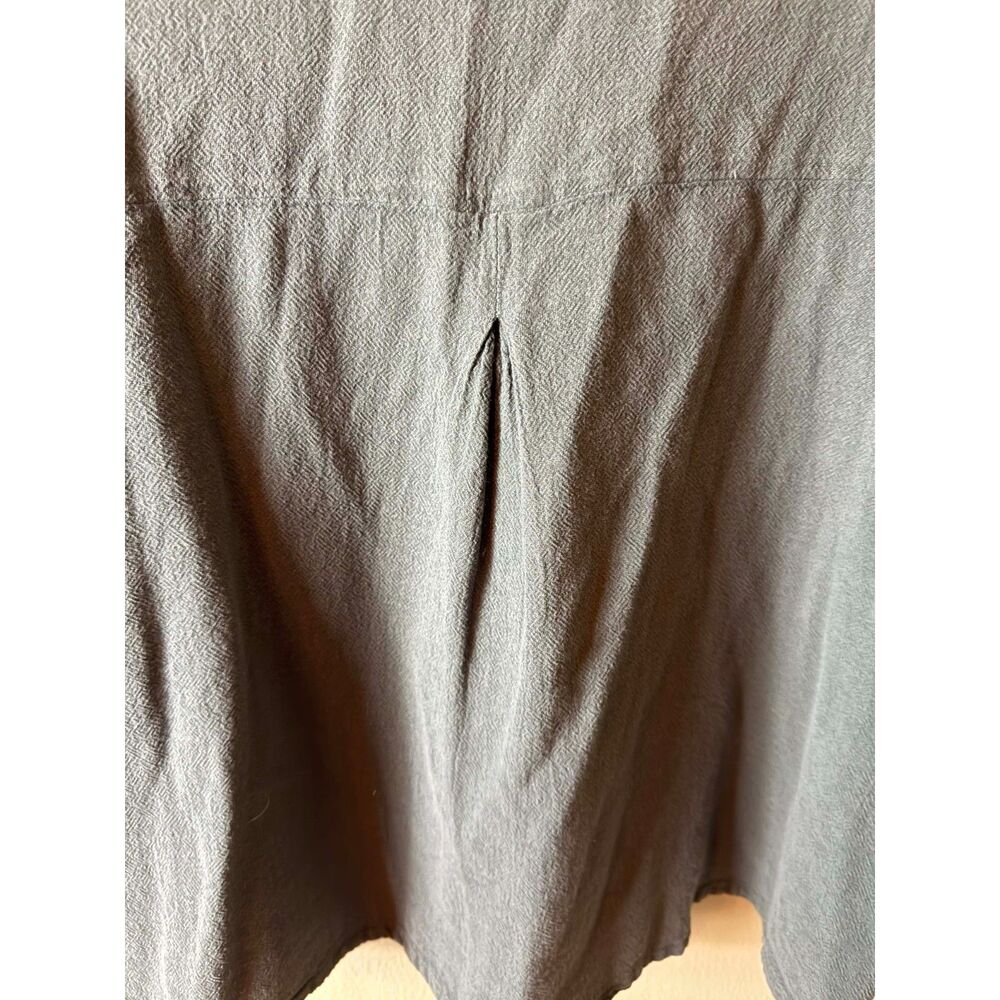 Oh My Gauze Large Medium Gray Button Cropped Ronie Cotton Gauze Blouse - Picture 9 of 11